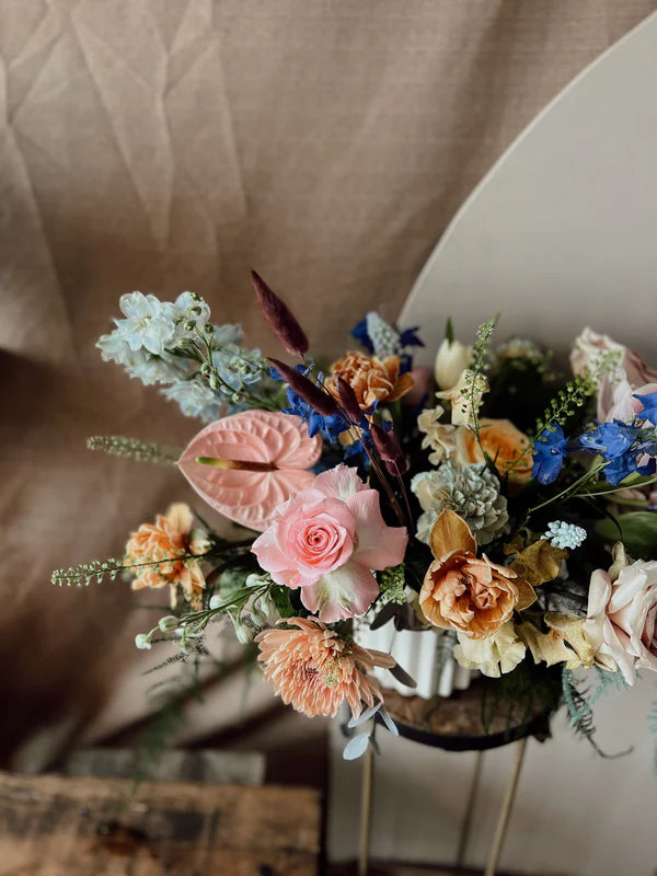 Fresh floral arrangement with a gentle touch of pastel
