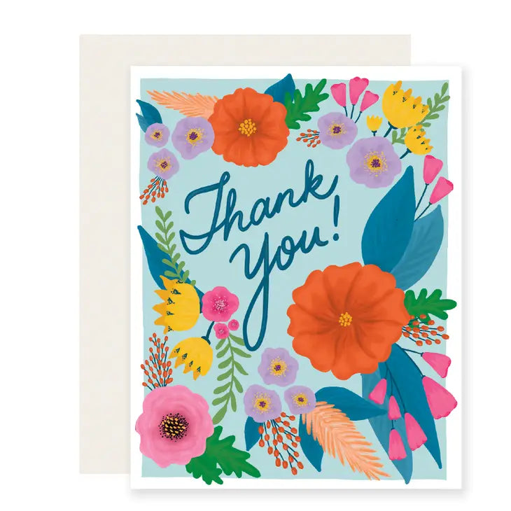 Thank You Card: Bright Floral Thank You