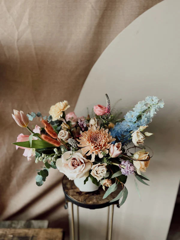 Fresh floral arrangement with a gentle touch of pastel