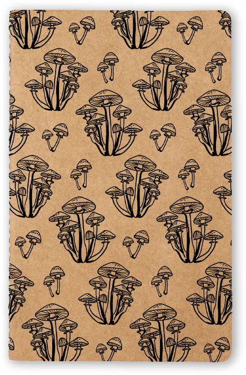 Wild Mushrooms Kraft Layflat Notebook - White