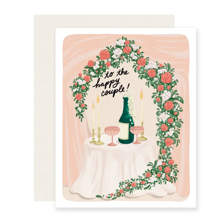 Wedding Card: Happy Couple Champagne