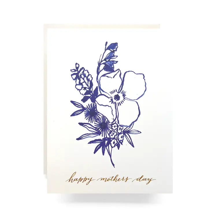 Mother's Day Card: Indigo Bouquet