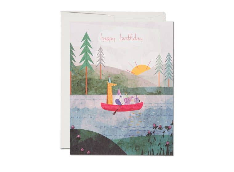Birthday Card: Four Canoe
