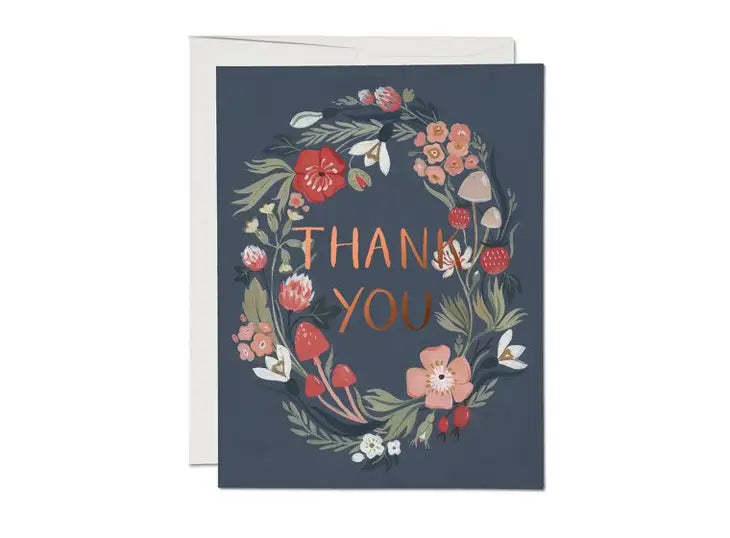 Thank You Card: Forest Blue