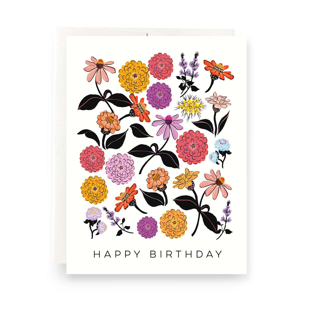 Birthday Card: Zinnias