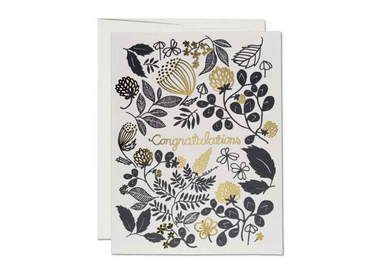 Congratulations Card: Clover Gold